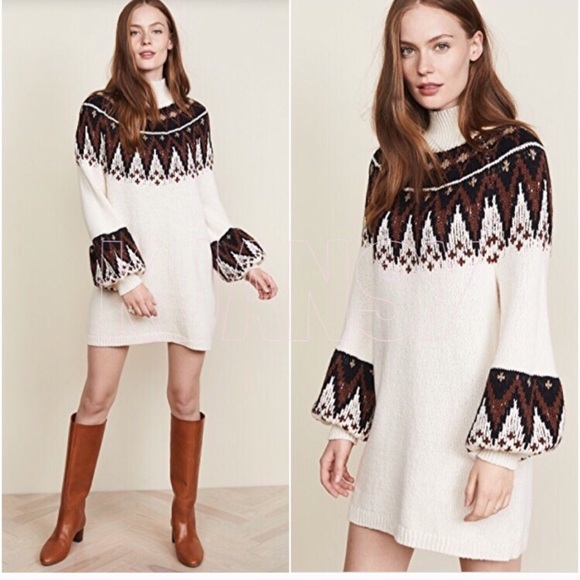 Fair Isle Nordic Sweater Dress - Picture 6 of 8